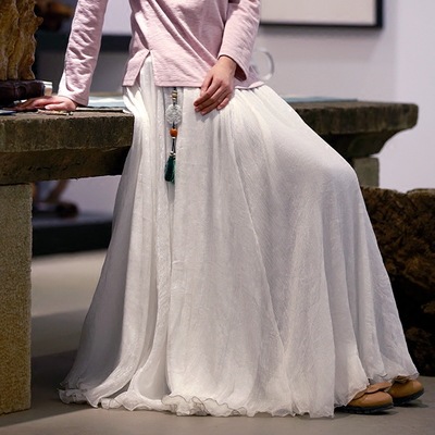 有山服饰 之云卷云舒 20米面料三层雪纺 超大摆半裙 半身裙70436