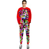 men casual suit sports winter Hoodie printed long sleeved pants 2pac rapper two piece