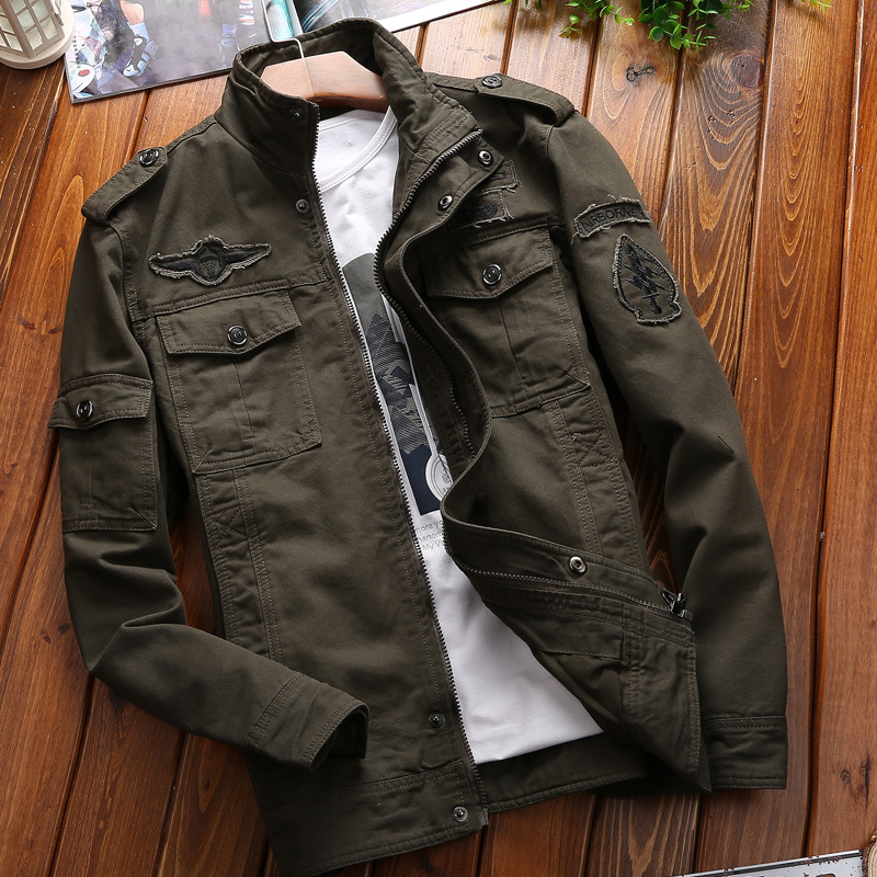 Men's Military Jacket Cotton Flight Suit For Spring Trendy Style_voghion.com