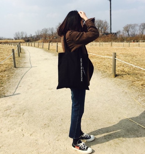 Korean ins versatile canvas shoulder bag canvas bag women's bag bag