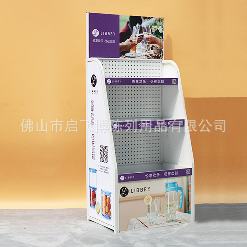 金属展示架 单双面洞洞板挂钩架 可拆装食品饮料铁架