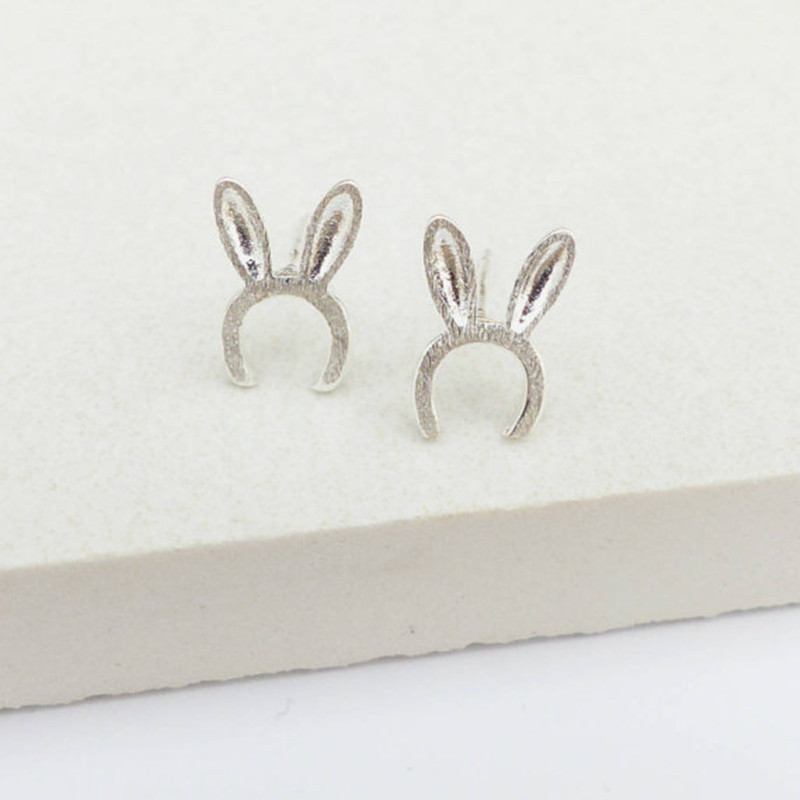 Fashion Rabbit Ear Stud Alloy Plating Cute Animal Bunny Ear Studs Wholesale display picture 8