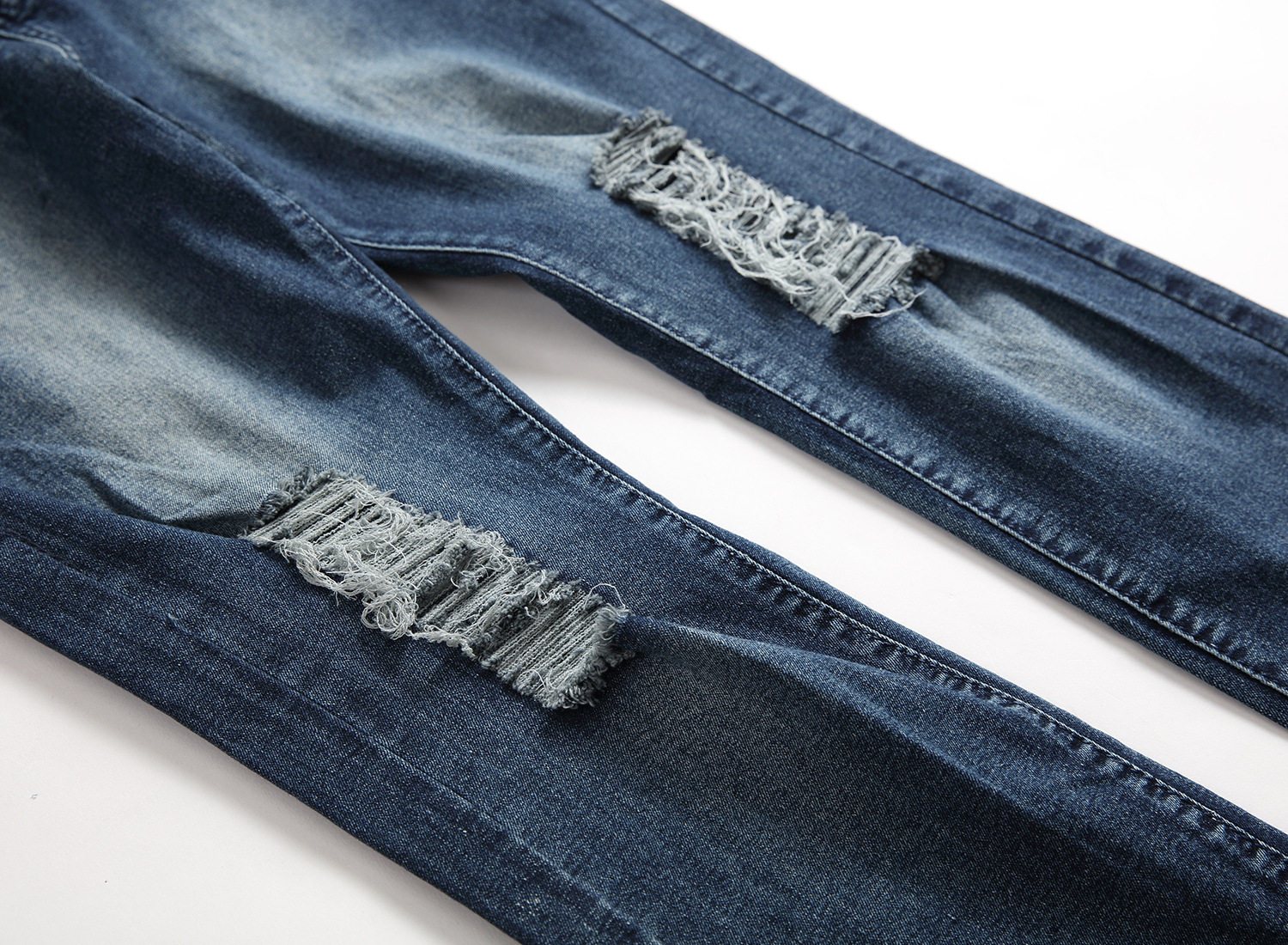 加工定制时尚破洞牛仔裤女九分裤哈伦裤 Jeans manufacturer-阿里巴巴