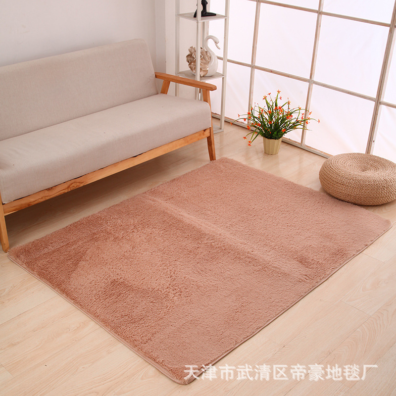 Alfombra de Pelo Largo de Seda Sintética para Sala de Estar, Dormitorio, Junto a la Cama, Resistente a las Manchas y Fácil de Cuidar, Alfombra de Dormitorio