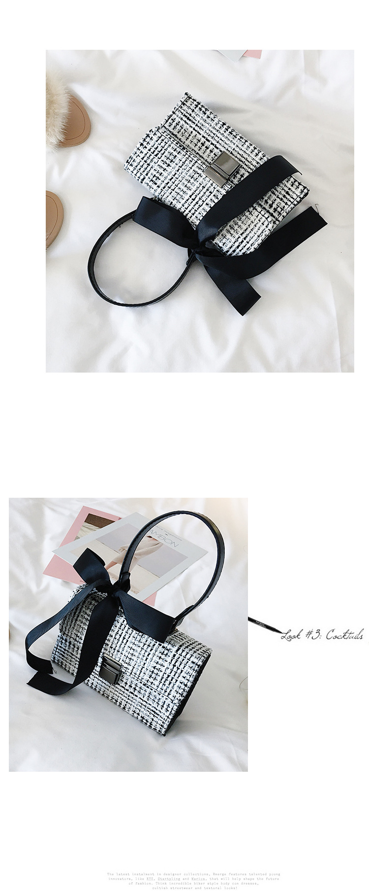 251g Weight Polyester Lining Material Lock clasp Closure Type Single Shoulder Strap Strap Type Shoulder Bag Bags Type Daily Occasion woolen Material Lattice Pattern All Seasons Season Women's Gender Streetwear Style Square Shape Small Size Small Bag For Women New Bags Fashionable Woolen Contrast Color Scarf Handbag Korean Versatile One-Shoulder Crossbody Women's Bag 25