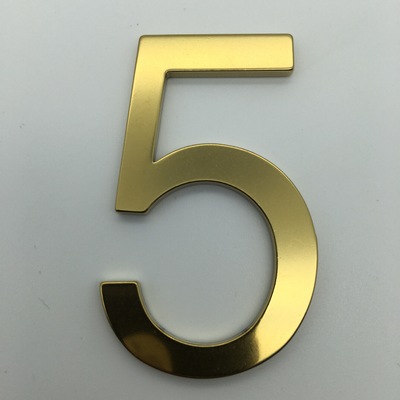 Manufactor goods in stock Direct selling Stainless steel hotel House number number Grind polishing Mirror vacuum electroplate golden number