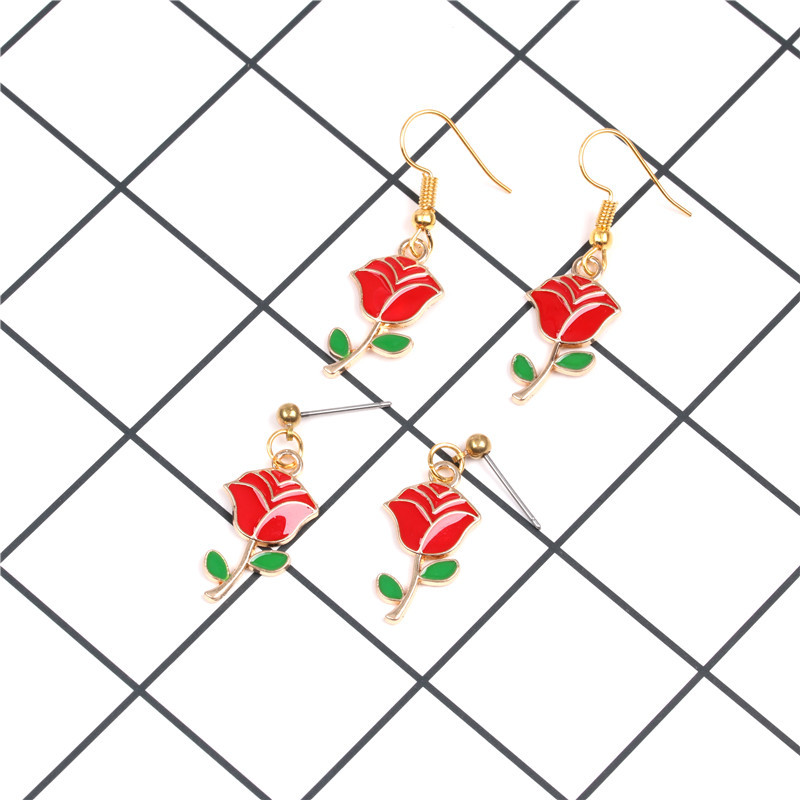 Fashion Earring Jewelry Wholesale Rose Earrings Wholesale display picture 2