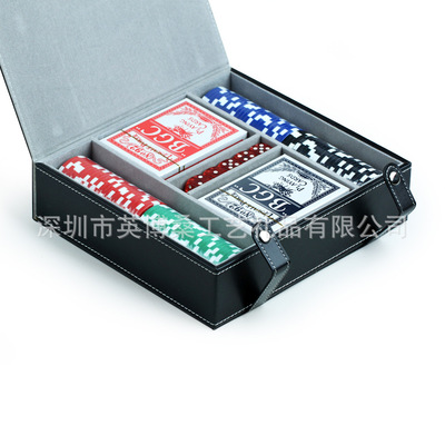 撲克牌籌碼套裝盒 德州撲克籌碼套裝 廣告撲克籌碼股子套裝