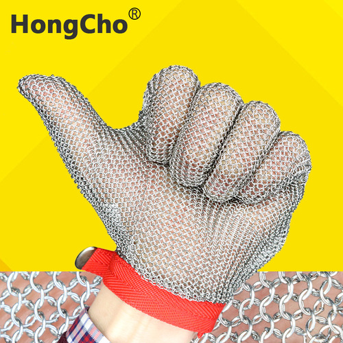 HongCho anti-cut steel wire labor protection gloves anti-cut protective stainless steel ring cutting fish ring gloves