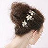 Fashionable hairgrip for bride, Chinese hairpin, crystal from pearl, accessory, simple and elegant design