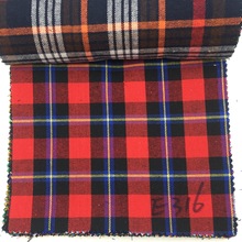 法兰绒格子布料 高档外套面料批发 16s涤棉色织斜纹磨毛格子布