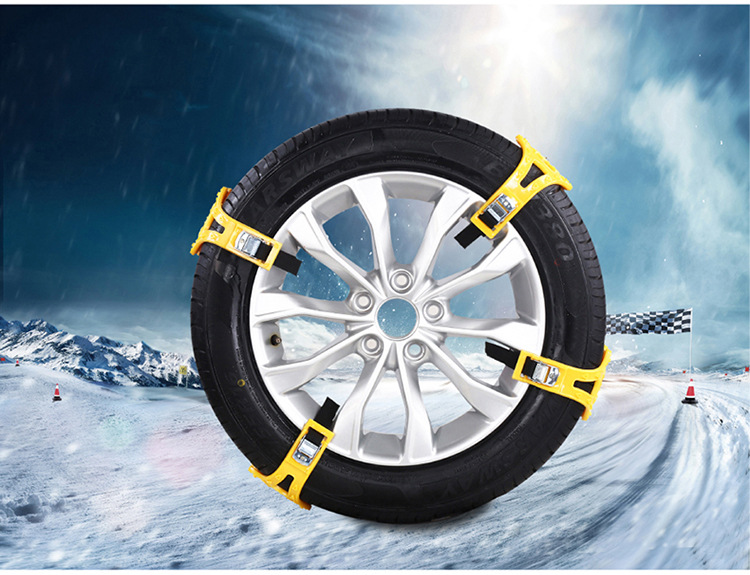 Universal Car Tire Anti-Skid Chains 0kg Quick Installation Rubber Snow Emergency Anti-Skid Straps for Sedans and SUVs