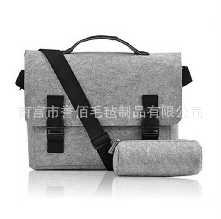 厂家直销 毛毡欧美风时尚商务电脑包 毛毡电脑包 手提单肩包定制