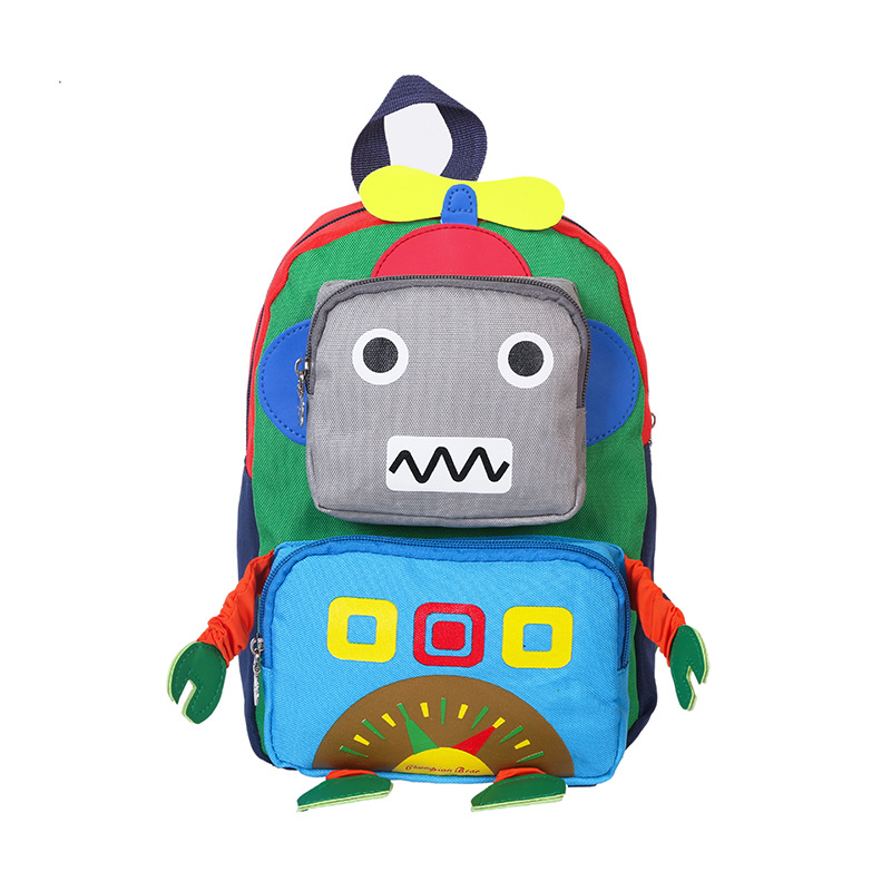 Cartoon Kindergarten School Bag 1-5 Years Old Travel Backpack Robot Bag