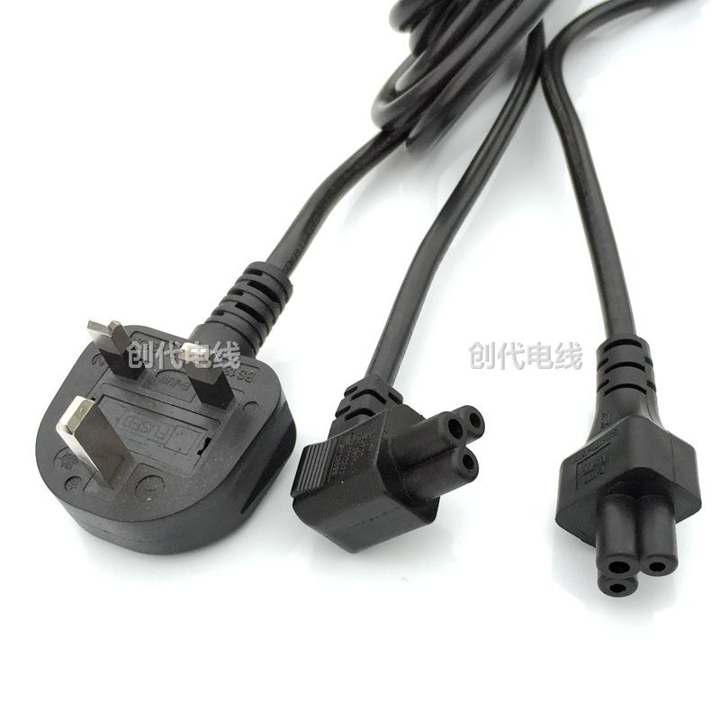 生产厂家UK BS英规电源线大英规2芯 3芯插头英式三插梅花尾电源线