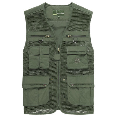 man Go fishing Photography leisure time Vest New products Foreign trade Mesh Multiple pockets function Vest men's wear Ready