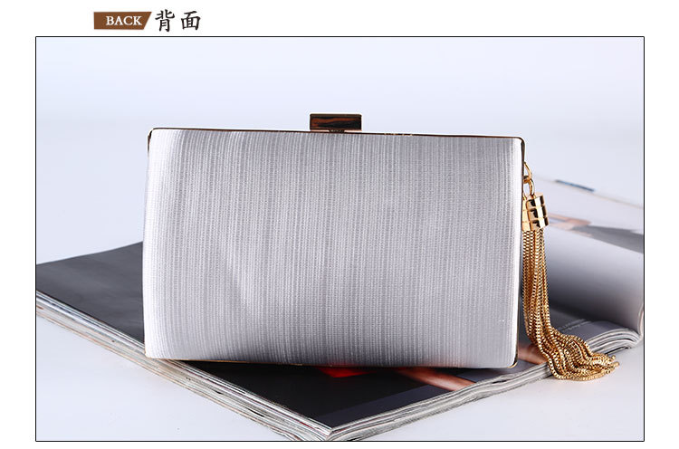 300g Weight Buckle Closure Type Single Shoulder Strap Strap Type Clutch Bag, Evening Bag Bags Type Solid Color Pattern Tassel Design Coffee, Royal Blue, Apricot, Grey, Pink, Purple, Red, Green, Gold, Silver, Black Color Small Size Dinner Bag New Handmade Tassel Pendant Evening Bag Large Capacity Bag Silk Clutch 2