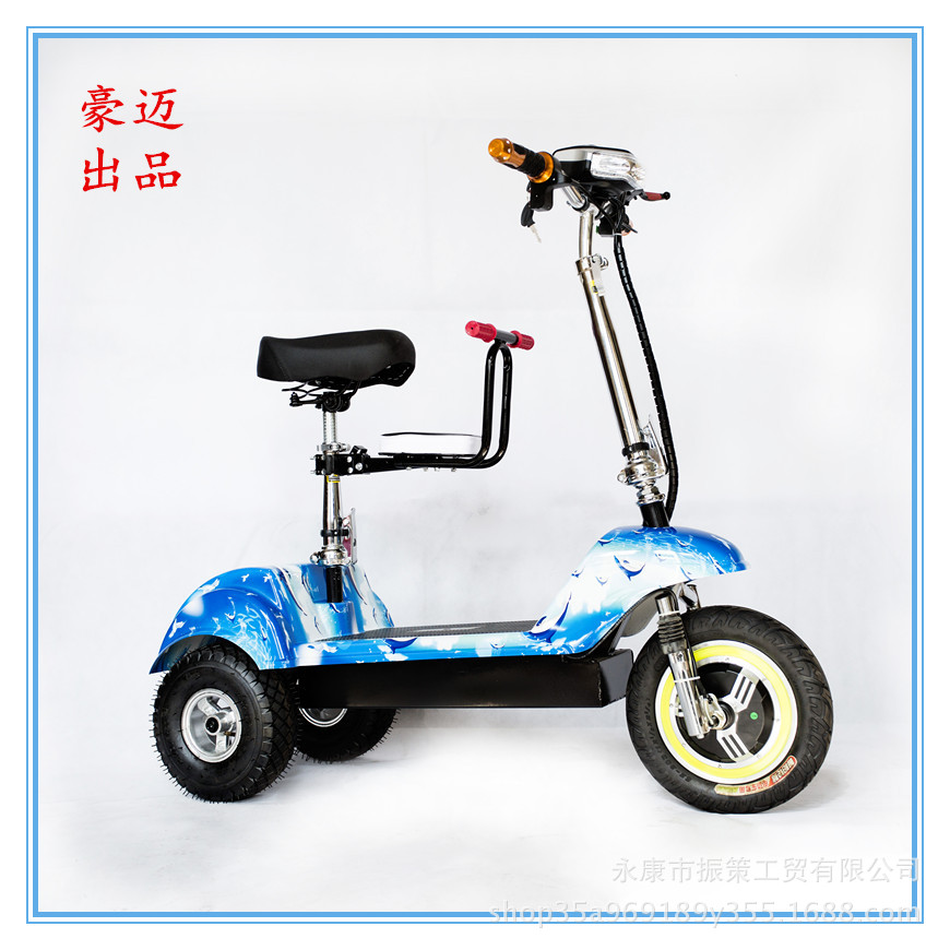 厂家直销 新款无刷折叠三轮海豚电动车 成人三轮电动车 豪迈出品