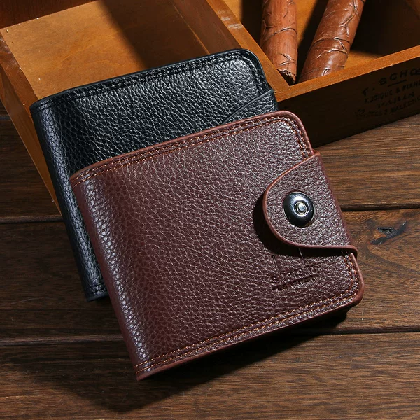 Factory wholesale men's wallet short foreign trade retro buckle wallet wallet AliExpress wallet