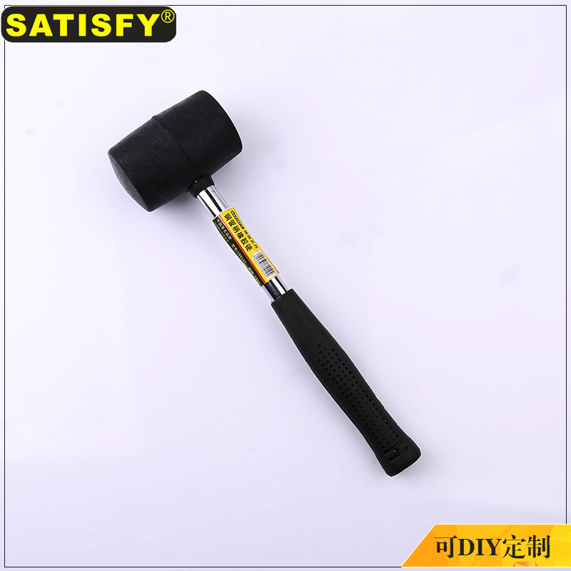 黑色钢管柄橡胶锤 无弹力瓷砖安装橡胶锤 批发