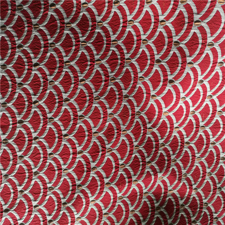 欧美鱼纹图案色织梭织纹提花面料适用于服装饰