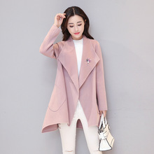 女士双面呢大衣中长黑色_女士双面呢大衣中长