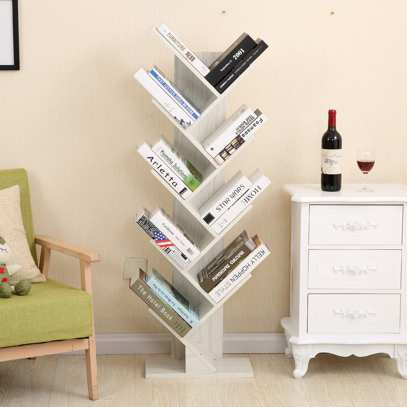 简易书架置物架现代简约创意树形书架办公书房客厅卧室落地小书柜
