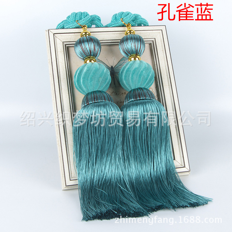 優質人造絲窗簾綁帶 高檔窗簾挂球綁球 家裝飾品 窗飾綁繩