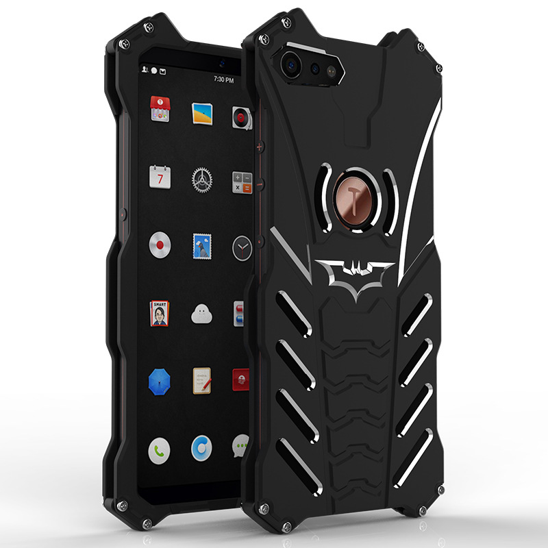 R-Just Batman Shockproof Aluminum Shell Metal Case with Custom Batarang Stent for Smartisan Nut Pro 2