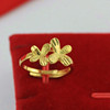 Brass ring, fashionable accessory, four-leaf clover