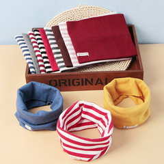 2023 Korean Autumn/Winter New Cotton Warm Children's Neck Scarf Solid Color Hooded Scarf Infant and Baby Neck Gaiter