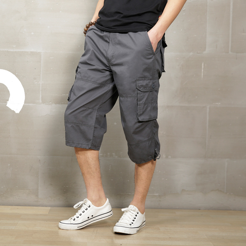Ropa de trabajo de verano Pantalones delgados pantalones cortos sueltos multibolsillos de los hombres pantalones medios deportes de ocio al aire libre pantalones cortos hombres