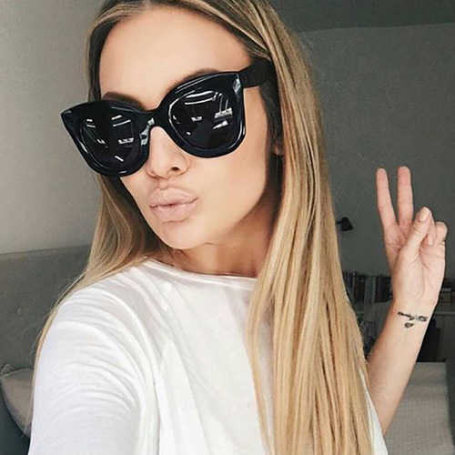 Mi Nail European and American fashion large frame retro butterfly sunglasses trendy cool versatile sunglasses 97291 simple sunglasses
