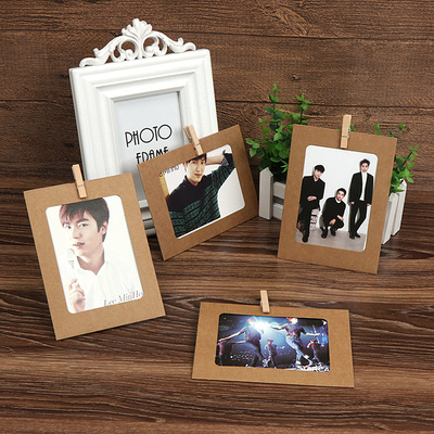 牛皮卡纸画框 创意时尚悬挂式纸质相框照片墙 34567寸摆台|ms