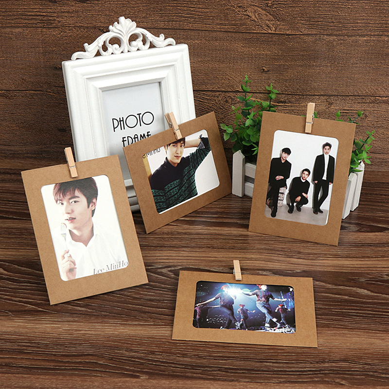 牛皮卡纸画框 创意时尚悬挂式纸质相框照片墙 34567寸摆台|ms