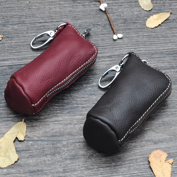 First layer cowhide leather cylinder bag bucket bag key bag men's and women's large capacity key bag wholesale a generation of hair