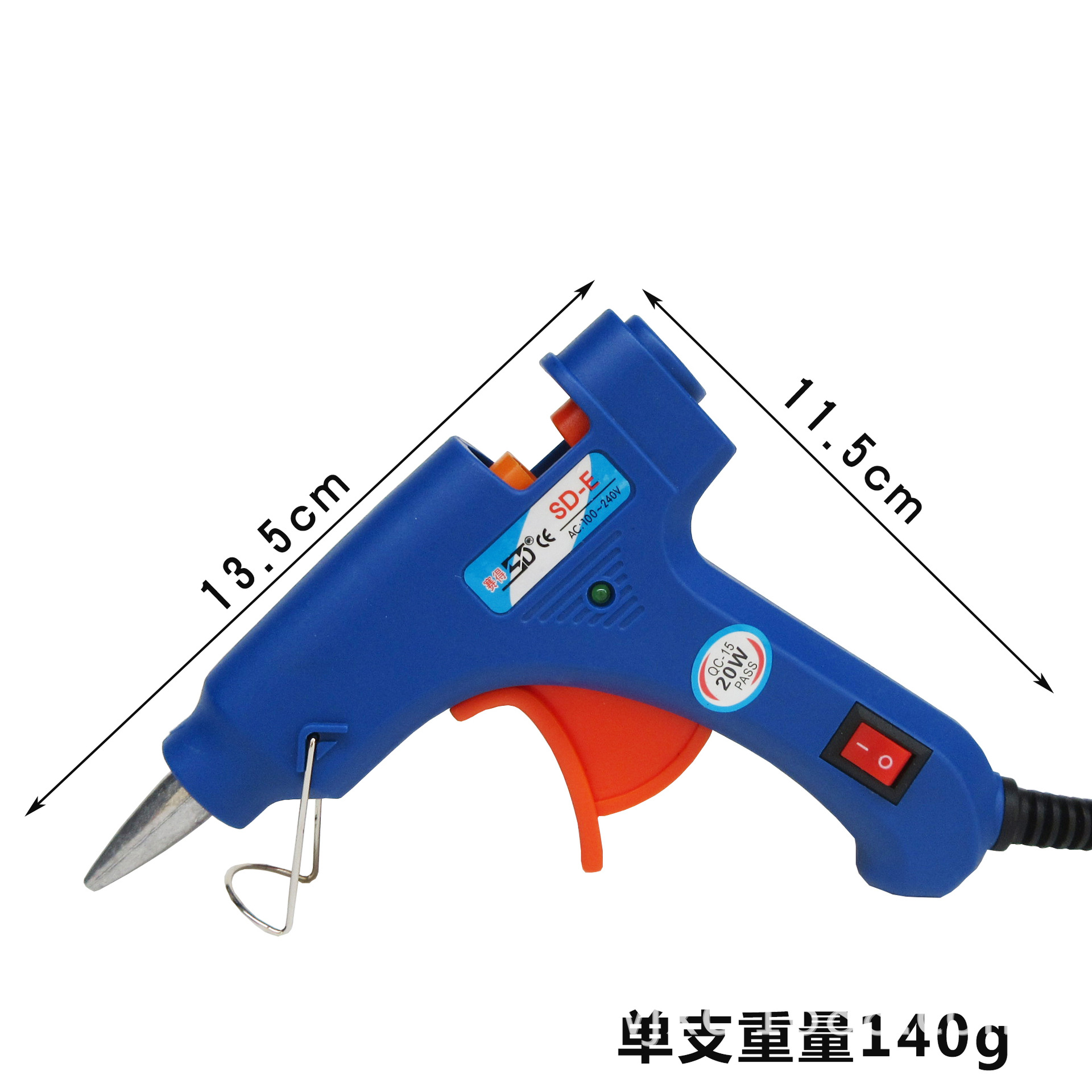 直供20W热熔胶枪 带开关小型 DIY万能手工胶枪 赛得7mm胶棒胶条枪-阿里巴巴