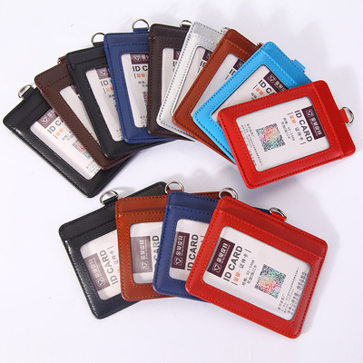Custom made brand sets genuine leather work Badge Holder high-grade genuine leather Ferrule PVC set Chest card sets