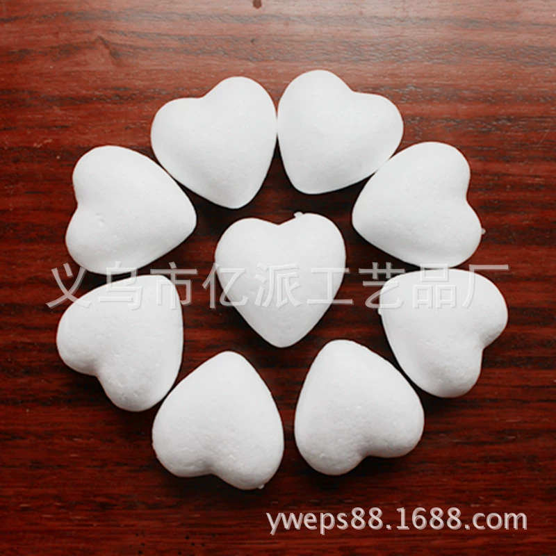 Пенный шар baolilong персиковый Сердце 6 см твердый белый эмбрион DIY украшения baolilong Love pokes пена