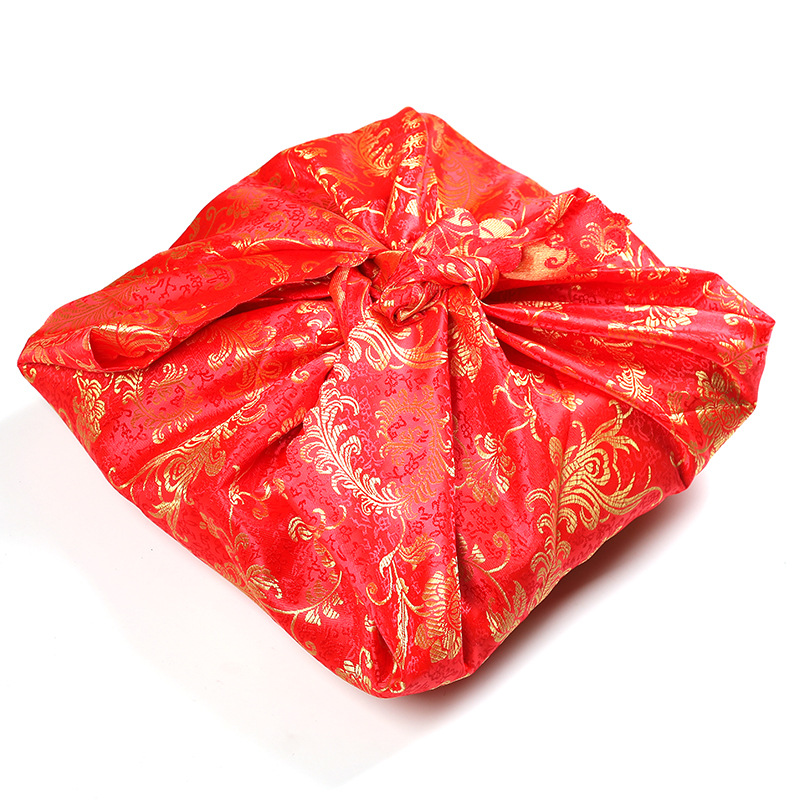 婚庆用品包袱巾结婚嫁装洗脸盆包裹红布刺绣凤尾包袱皮新朗腰带