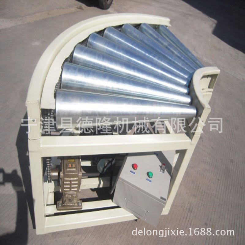 不锈钢锥形滚筒转弯输送机90度转弯皮带机 拐弯皮带输送机输送线