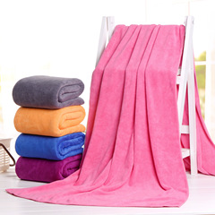 批發超細纖維加厚大浴巾美容院酒店浴巾180*80成人浴巾加印logo