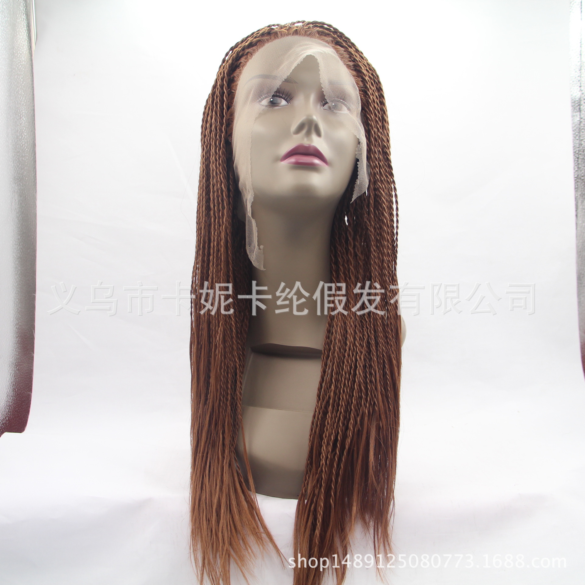 NEWLOOK Hot sale marrón oscuro trenza peluca peluca de encaje peluca de enseñanza peluca