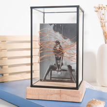 欧美古典创意相框 LED发光长方形相框 实木相框 亚克力水晶相框