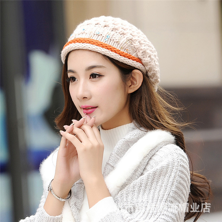 New autumn and winter Korean wool Hat winter ear protection knitted ladies warm Hat Hat manufacturers wholesale New autumn and winter Korean wool Hat winter ear protection knitted ladies warm Hat Hat manufacturers wholesale