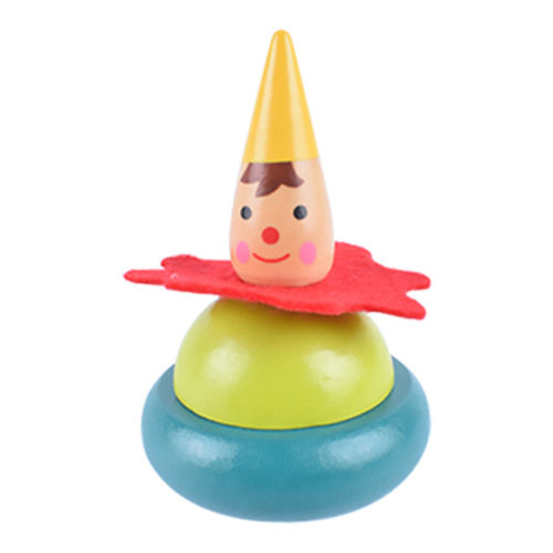 Foreign trade clown spinning top LLW02 cute wooden painted traditional top children's nostalgic toy 0.045