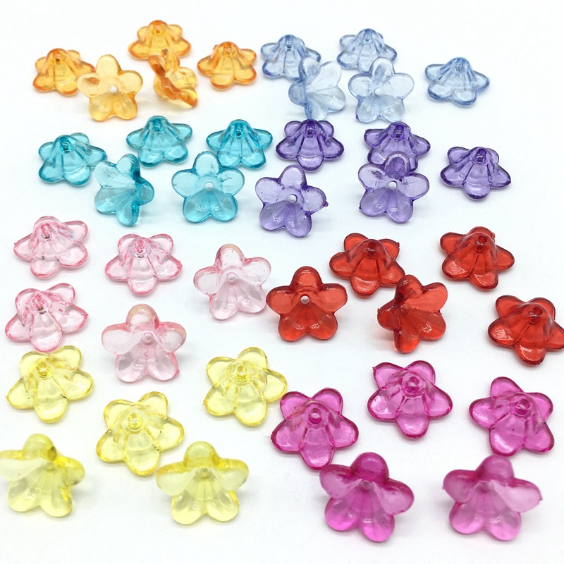 Ancient-style palace flower hairpins, lotus leaf flower acrylic transparent flower accessories, bride's headwear, five-leaf flower receptions, scattered beads detail image 7