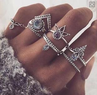 Mode Simple Rétro Punk Argent Pointu Longue Bague Commune Nihaojewelry Gros display picture 2