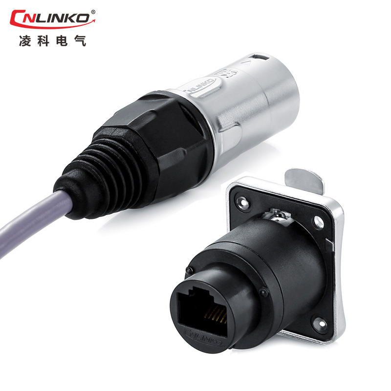 工业插头插座_圆形rj45连接器 以太网ip44网口 工业插头 rj45 - 阿里巴巴