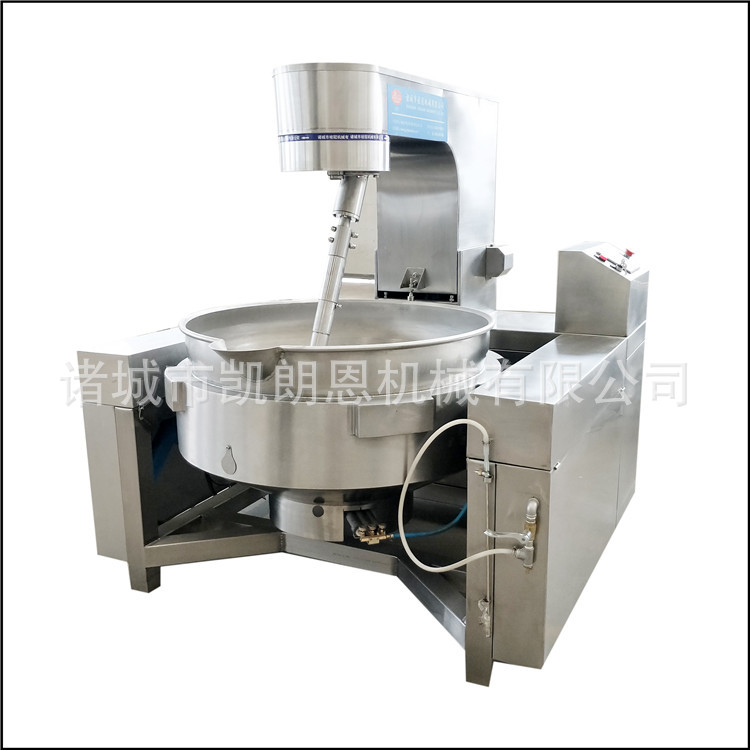 供应全自动行星炒锅 辣椒酱自动出料炒锅 粘稠馅料四氟刮板炒锅